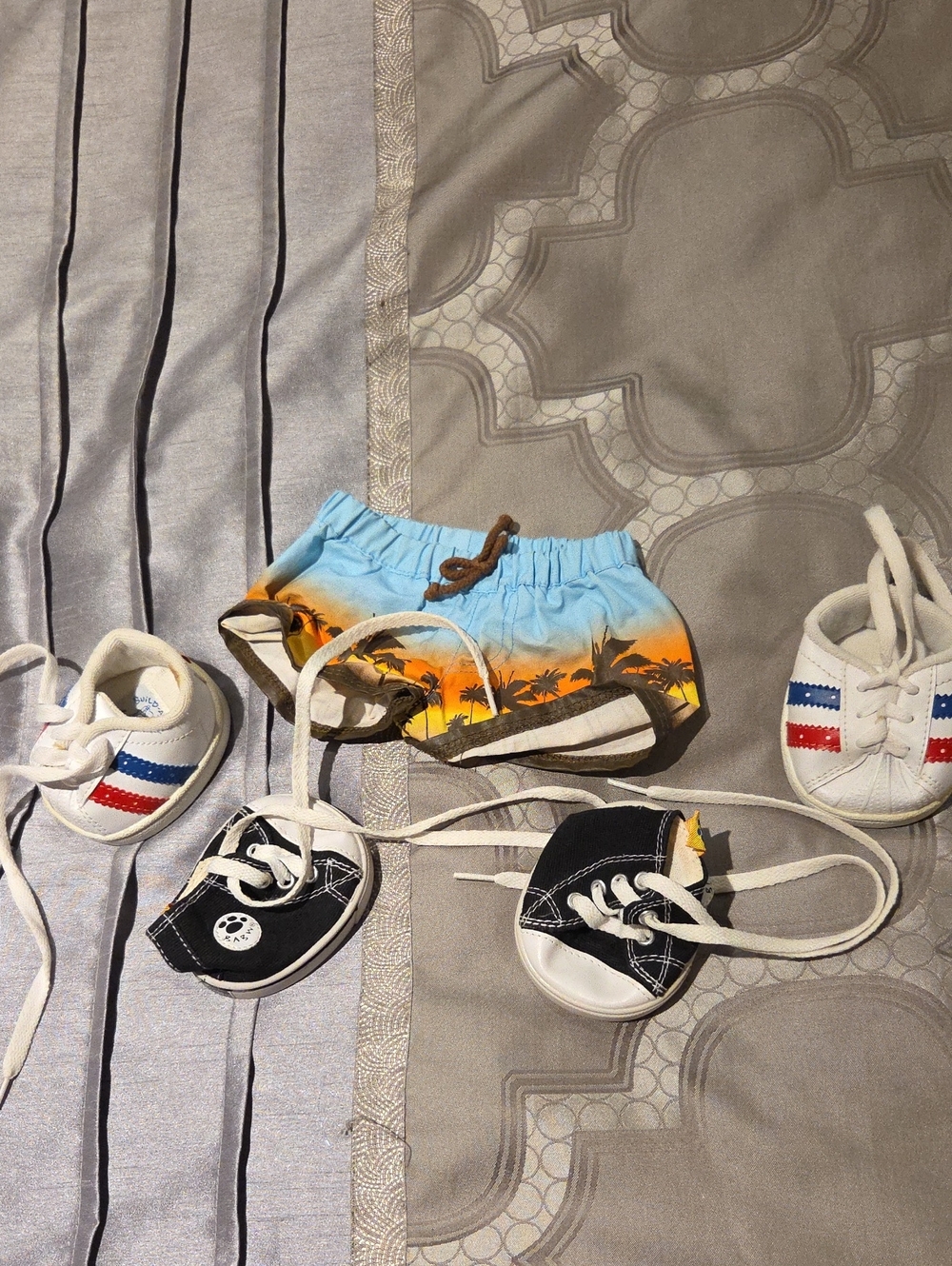 Build-A-Bear Workshop tropical palm tree sunset swim trunks Shoes